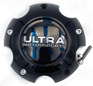 Ultra 89-9756BK Gloss Black Center Cap with Chrome Logo - Picture 1 of 6