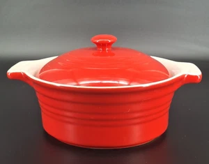 Katie Blrown Meijer round CASSEROLE STONEWARE DUTCH OVEN, LID BAKING DISH Purple - Picture 1 of 17