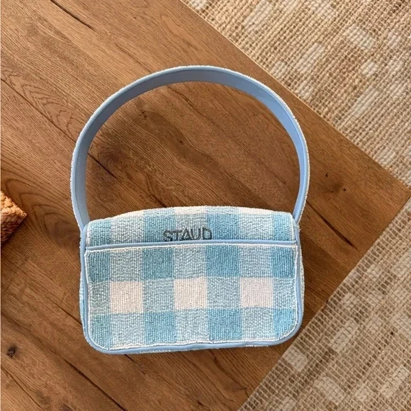 [Staud] Bolso Tommy con cuentas: azul ártico blanco Foto 1 de 4