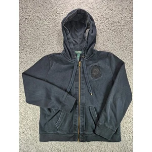 LRL Lauren Jeans Co Ralph Lauren Petite Black Full Zip Hoodie Sweatshirt - Bild 1 von 8