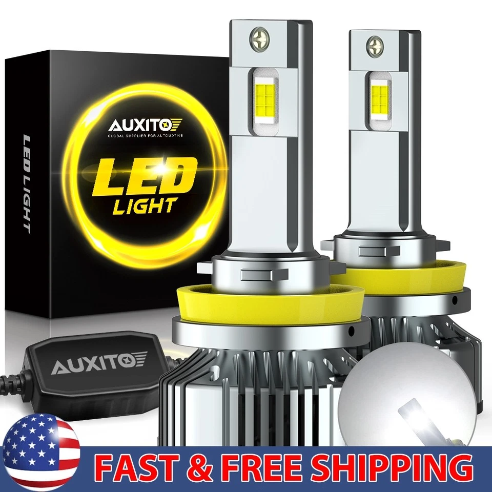 AUXITO H11 LED Headlight Low Beam Bulb Super Bright 6500K HID White 40000LM 2/4X - Image 1 of 4