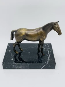 Vintage Bronze Figur Skulptur  Pferd - Rennpferd - Araber auf Marmorsockel - Bild 1 von 13