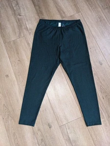NWT J. Jill Pima Ankle-Length Leggings XL Emerald Classic Gingham Black Green - Picture 1 of 11