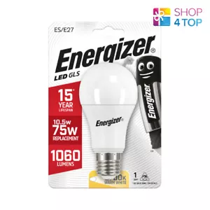 ENERGIZER LED LIGHT BULB GLS E27 S8884 WARM WHITE 2700K 10.5W 75W 1060 LUMEN NEW - Picture 1 of 1