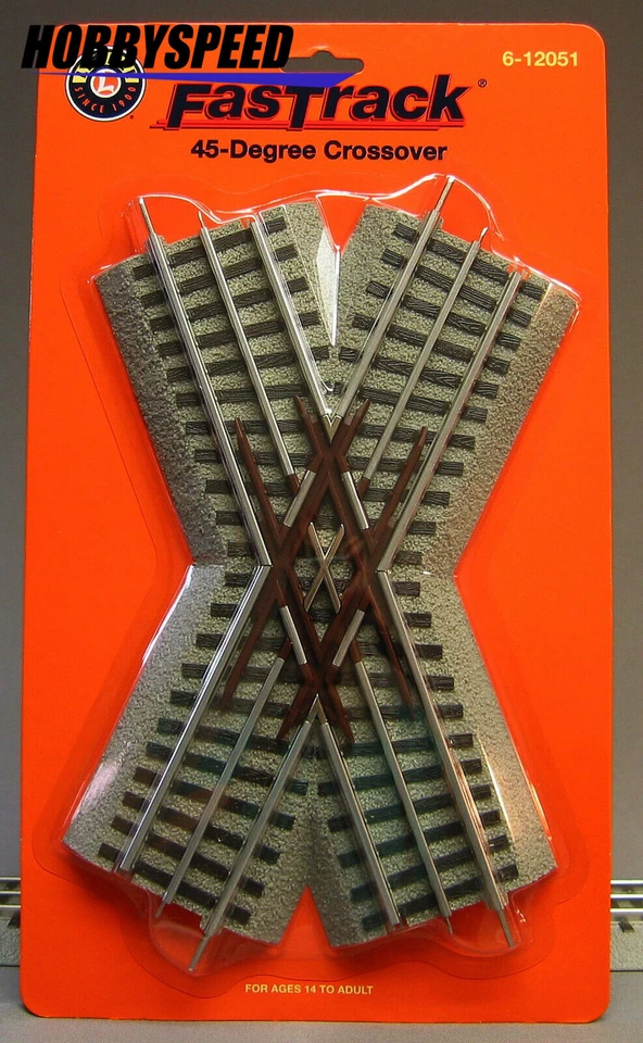 LIONEL FASTRACK 45 DEGREE CROSSOVER TRACK SECTION crossing train 6-12051 NEW - Image 1 of 1