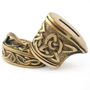 CooB New Set Bronze Celtic Knife Finger Guard Bolster Pommel Knife Making #s01 - Picture 1 of 7