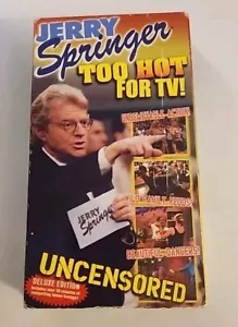 Jerry Springer Too Hot For TV! VHS 1997 Deluxe Edition Fast Shipping Great Box! - Picture 1 of 3