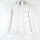 Super World Super Puff Glossy Lacquer Puffer Jacket In White Pearl - Women's XS