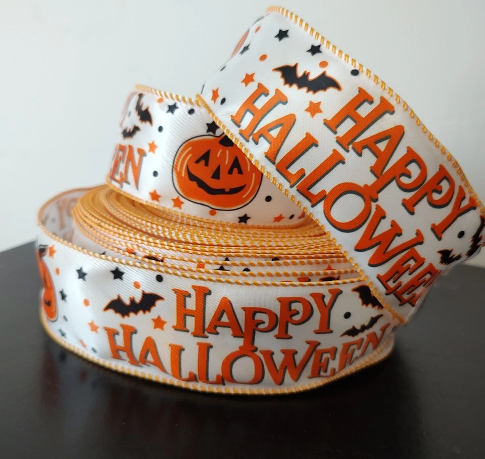 2" Happy Halloween ribbon~Fall ribbon~5 Yards~for bows wreaths - Image 1 of 1
