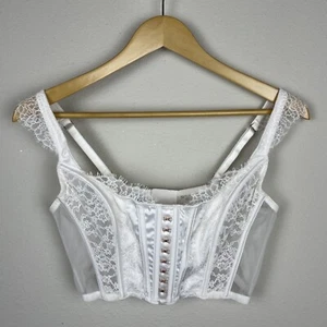 Victoria’s Secret Dream Angels Corset Top Size L – White Lace Unlined Romantic - Picture 1 of 9