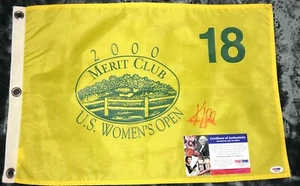 Karrie Webb 2000 WOMENS US OPEN MERIT CLUB FLAG AUTOGRAPHED SIGNED PSA/DNA RARE! - Picture 1 of 1