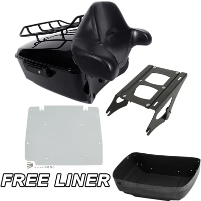 King Trunk Pad Plate Mount Rack Fit For Harley Touring Electra Glide 14-25 Black - Image 1 of 4