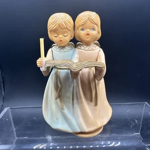 Vintage Merton Twin Angels Music Box Plays Silent Night 1981 Candle No Light - Picture 1 of 6