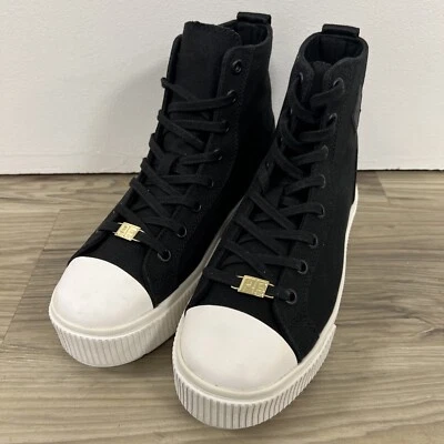 PF. Zapatillas deportivas Flyers Allston plataforma alta lona negras para mujer talla 6,5 nuevas sin caja Foto 1 de 4