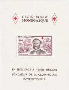 Bloc de 1 timbre 1978 Monaco Croix Rouge Monégasque Henri Dunant - Imagen 1 de 2