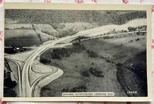 Postal de colección en blanco y negro Bedford Interchange mirando al este de Pensilvania autopista de peaje nueva de Lote Antiguo - Imagen 1 de 2