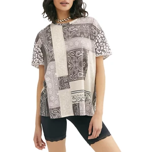 Free People Printed Clarity T-Shirt Charcoal Combo Size X-Small OB984986 - Picture 1 of 4