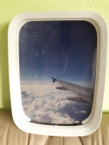 Original BOEING 737 Fenster Rahmen Bilderrahmen Bild Flugzeug mit Scheibe + Foto - Bild 1 von 4