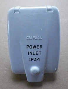 *NEW* Clipsal Power Inlet IP34 WITH Waterproof Flap Foam Sealing Gasket CamperRV - Picture 1 of 4