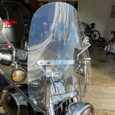 New 19"x17" Motorcycle Large Windshield For Harley Honda Magna Shadow Spirit - Image 1 of 4