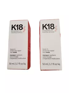 2 Pack K18 Leave In Molecular Repair Hair Mask Treatment - 2 1.7 oz / 50 ml    - Picture 1 of 2