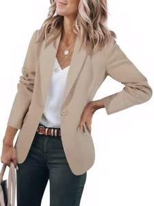 Womens Casual Blazers Open Front Long Sleeve Work Office Suit Jackets Blazer ... - Picture 1 of 6