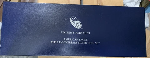 SILVER EAGLE 25th Anniversary Coin Set - Box/coa Only Cover