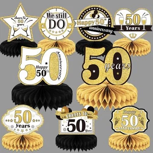 9 Pieces 50th Anniversary Decorations 50th Birthday Centerpieces For Tables Deco - Picture 1 of 7