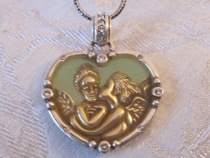 Brighton GÖTTLICHE LIEBE Emaille Cherub Halskette 16"-18" mit Swarovski Kristallen - Bild 1 von 4