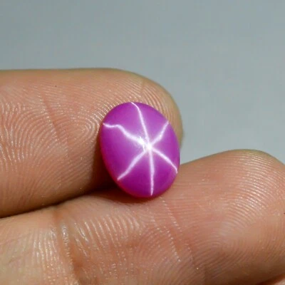 2.5 Cts Lab Created Pink Star Ruby Oval Cabs Loose Gems For Making Jewelry  - Image 1 of 3