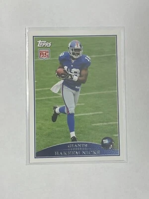 2009 Topps Hakeem Nicks Rookie Card RC #335 New York Giants - Image 1 of 2
