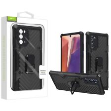 for Samsung Galaxy Note 20 Black Ring Stand Hard TPU Hybrid Case Cover W/stand