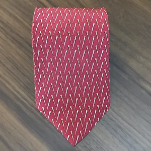 Gianfranco Ferre Studio Red Geometric 100% Silk Tie Made in Italy - Picture 1 of 8