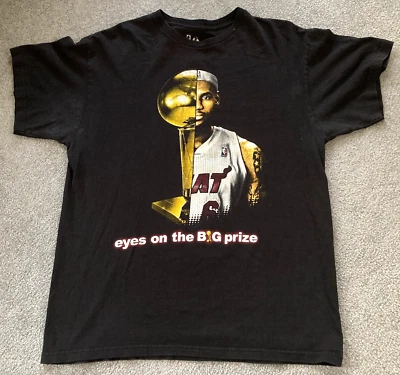 Lebron James Miami Heat NBA Majestic Eyes On The Big Prize Black T Shirt Size L - Image 1 of 4