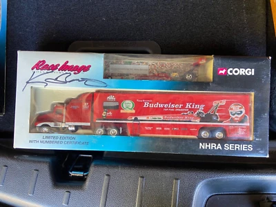 CORGI RACE IMAGE NHRA KENNY BERNSTEIN BUDWEISER DRAGSTER & TRANSPORTER 1/64 AUTO - Image 1 of 2