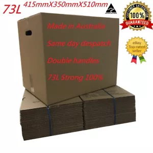20 X 73L MOVING BOXES WITH HANDLES REMOVALIST PACKAGE DEAL! - Picture 1 of 5