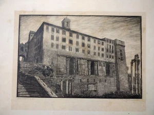 Luigi Castellani xilografia originale 1941 Campidoglio Foro romano Roma - Picture 1 of 9