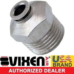 ½" NPT MALE TO ¼" OD HOSE PUSH TO CONNECT/PTC STRAIGHT FITTING VXA7124 - Picture 1 of 2