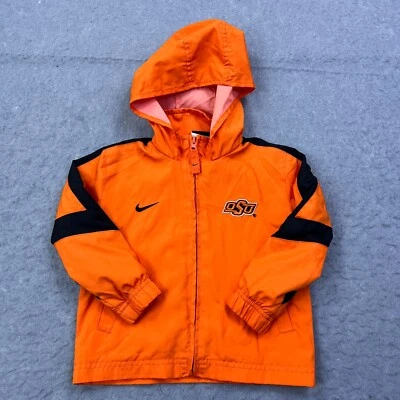 Chaqueta cortavientos Nike Oklahoma State 2T juvenil niño naranja cremallera con capucha OSU Foto 1 de 4