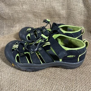 Keen Newport H20 Polyester Kids Waterproof Sport Sandal Black Green Sz 3 - Picture 1 of 10