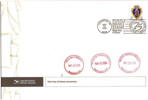 #4032 First Day Ceremony Program 39c Purple Heart Stamp w/FDC w/Date Stamp - Picture 1 of 1