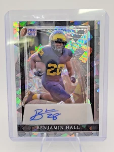Juego profesional 2024 metal Benjamin Hall plata cristal autógrafo #'ed 1/15 Michigan - Imagen 1 de 2