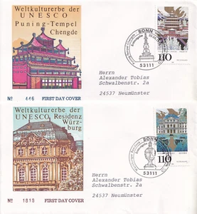 Bundesrepublik FDC 2007-8 SC 2012-3 UNESCO set addressed - Picture 1 of 1