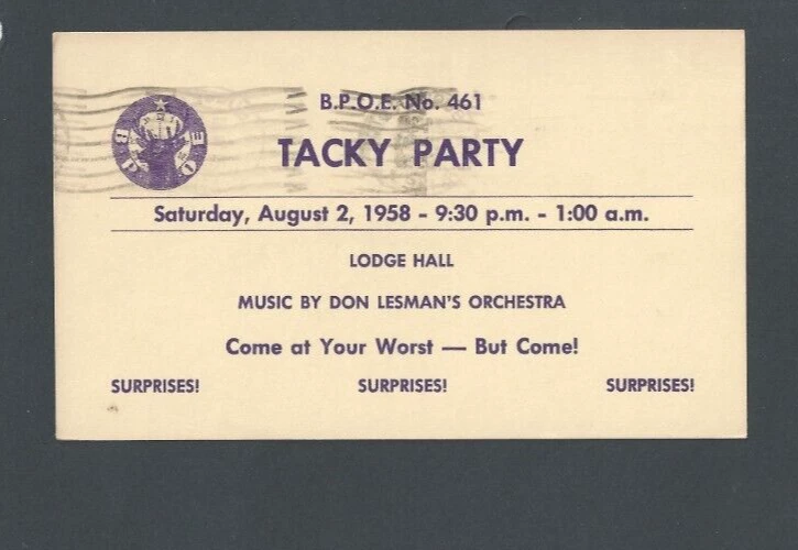 1958 Albuquerque NM The Elks BPOE Tacky Party Come At Your Worst - Image 1 of 1