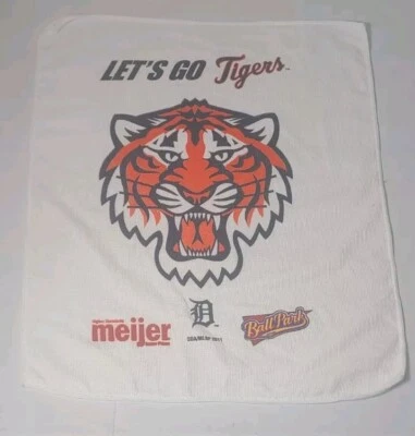 Toalla blanca de rally de los Tigres de Detroit ¡Vamos fanáticos! MLB Playoffs 2011 ~ Usado Foto 1 de 4