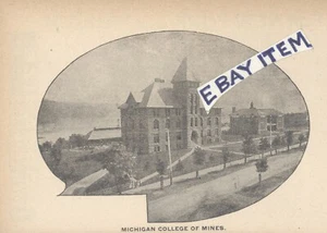 orig printed matter from1899 Houghton MICHIGAN COLLEGE of MINES School of Mining - Picture 1 of 1