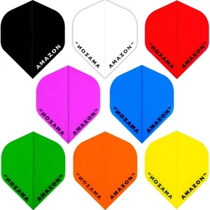 Amazon Transparent Standard Dart Flights 5 Sets Tough Plain Colours Thick - Picture 1 of 10