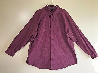 ST. JOHN'S BAY Big & Tall 3XLT Red White Blue Stripe L/S Button Down Dress Shirt - Image 1 of 4