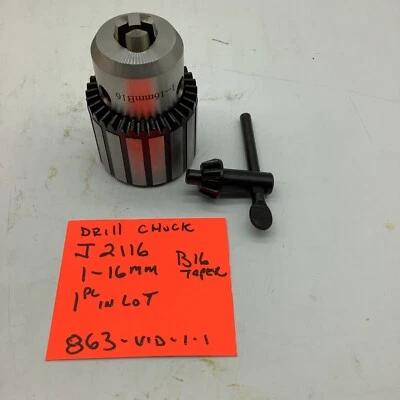 Drill chuck J2116, 1-16 MM, B16 Taper, ( 1 Pc In Lot) 863 Vid 1-1