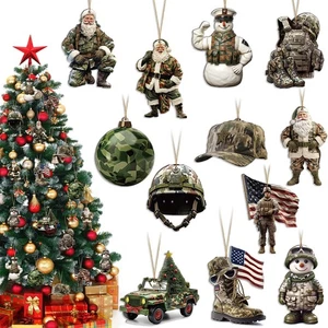 36 Sets Military Christmas Ornaments Army Christmas Decorations Wooden Marine... - Bild 1 von 6